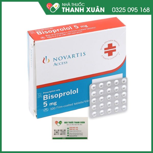 Bisoprolol 5mg - điều trị tăng huyết áp đau thắt ngực